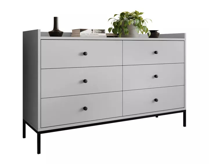 Commode gris 130 cm Filipo