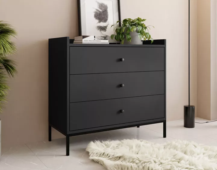 Commode noir 80 cm Filipo