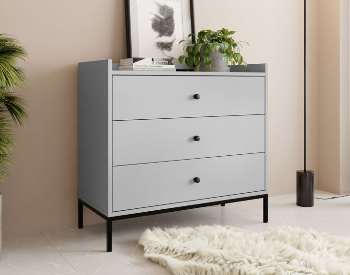 Commode gris 80 cm Filipo