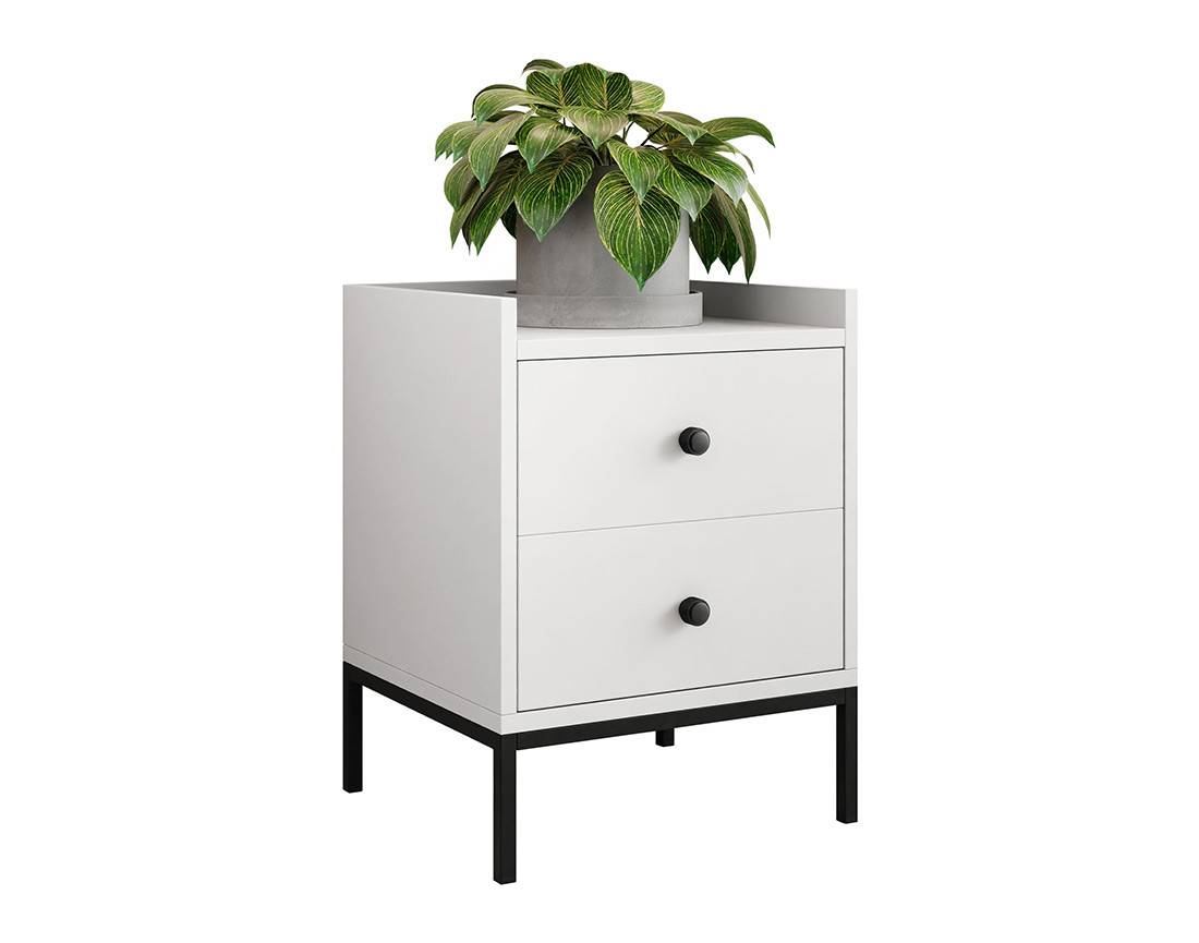 Table de chevet blanc 40 cm Filipo