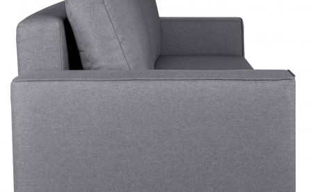 Adel - Canapé droit 3 places convertible - en tissu - avec coffre de rangement Adel - Canapé droit 3 places convertible - en tissu - avec coffre de rangement