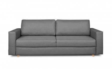 Adel - Canapé droit 3 places convertible - en tissu - avec coffre de rangement Adel - Canapé droit 3 places convertible - en tissu - avec coffre de rangement