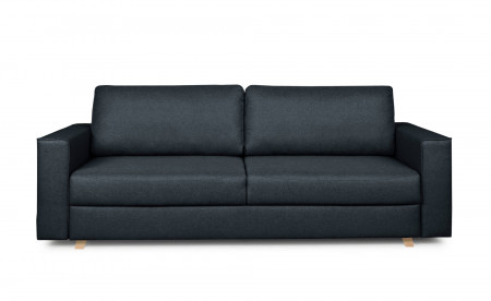 Adel - Canapé droit 3 places convertible - en tissu - avec coffre de rangement Adel - Canapé droit 3 places convertible - en tissu - avec coffre de rangement