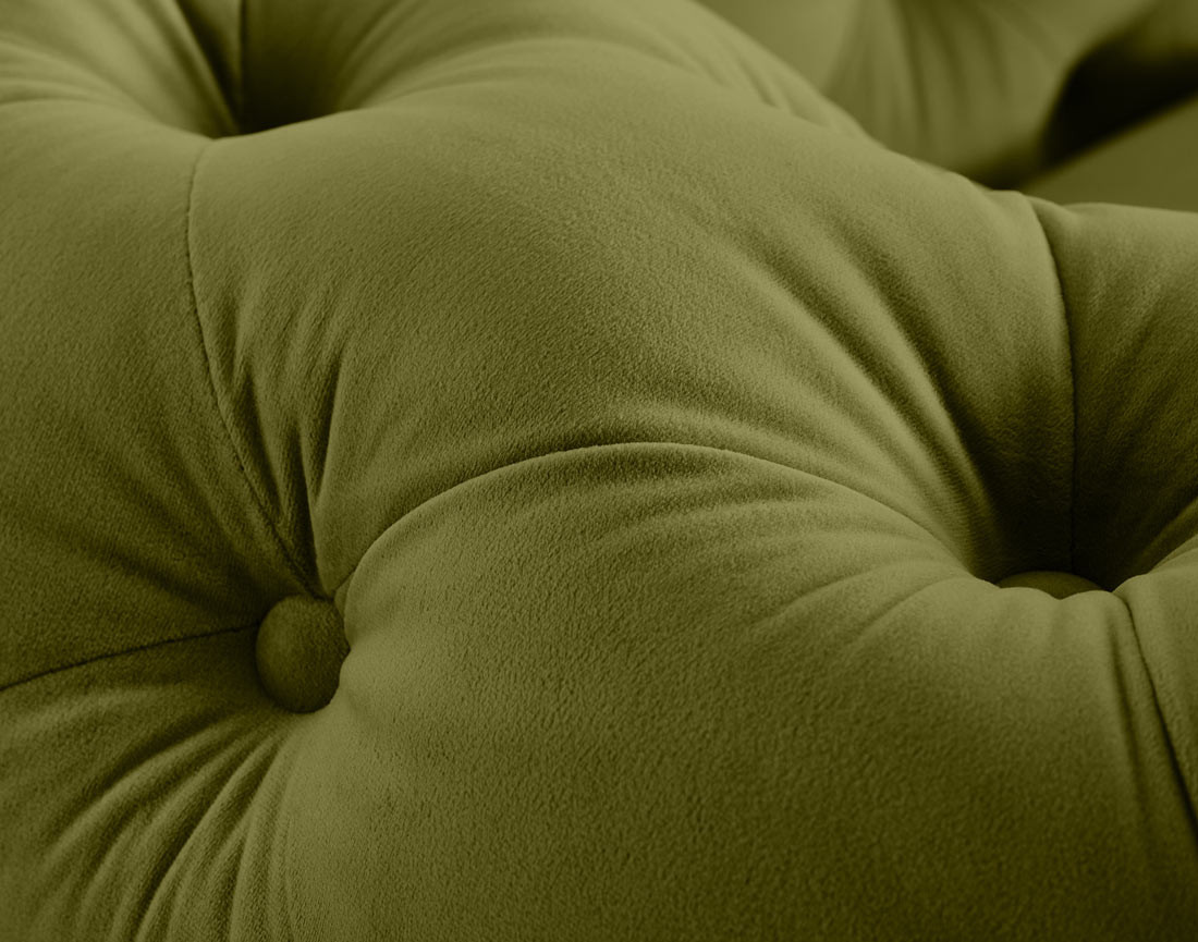 Canapé 3 places chesterfield en velours pieds bois Walter