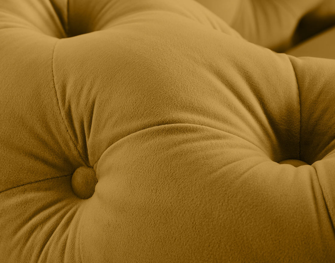 Canapé 3 places chesterfield en velours pieds bois Walter