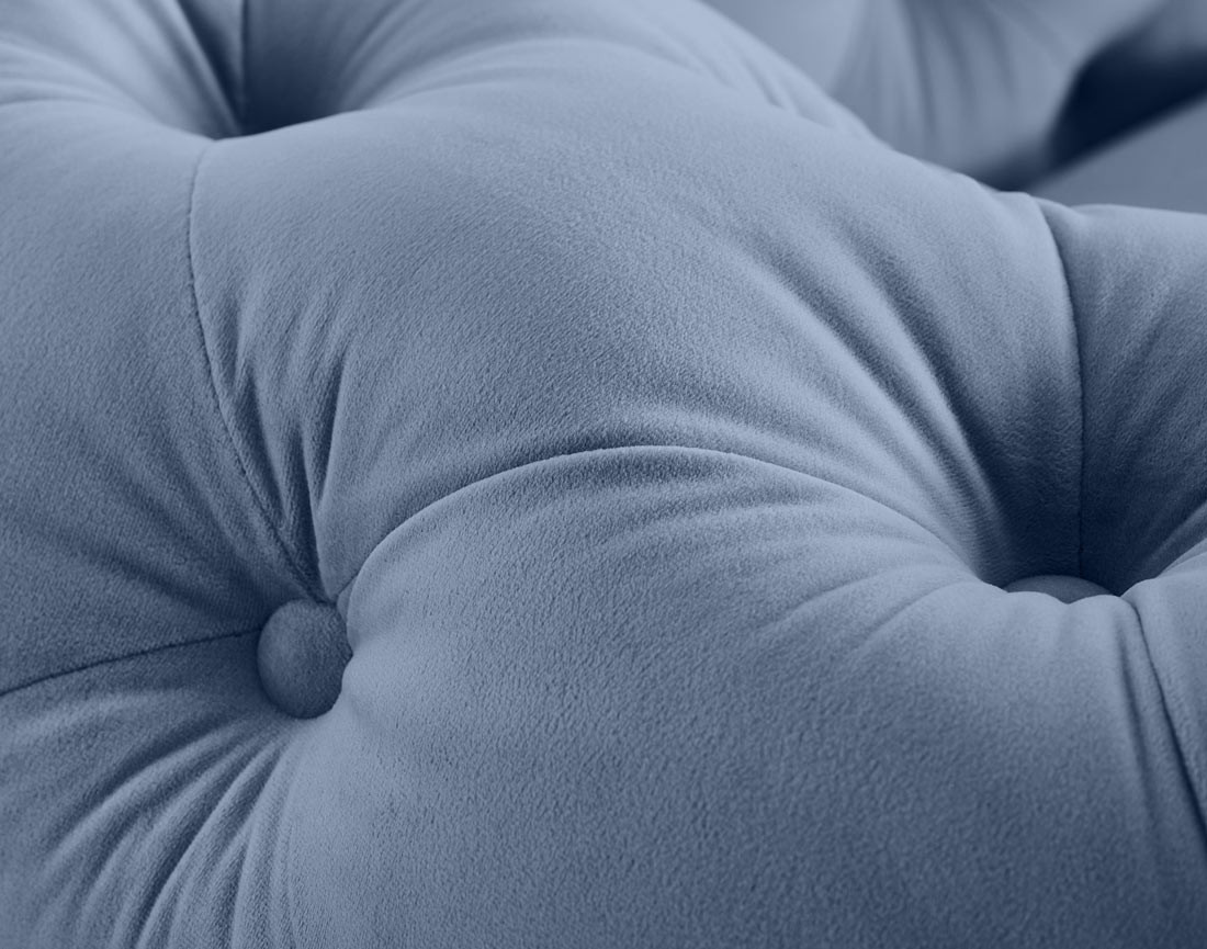 Canapé 3 places chesterfield en velours pieds bois Walter