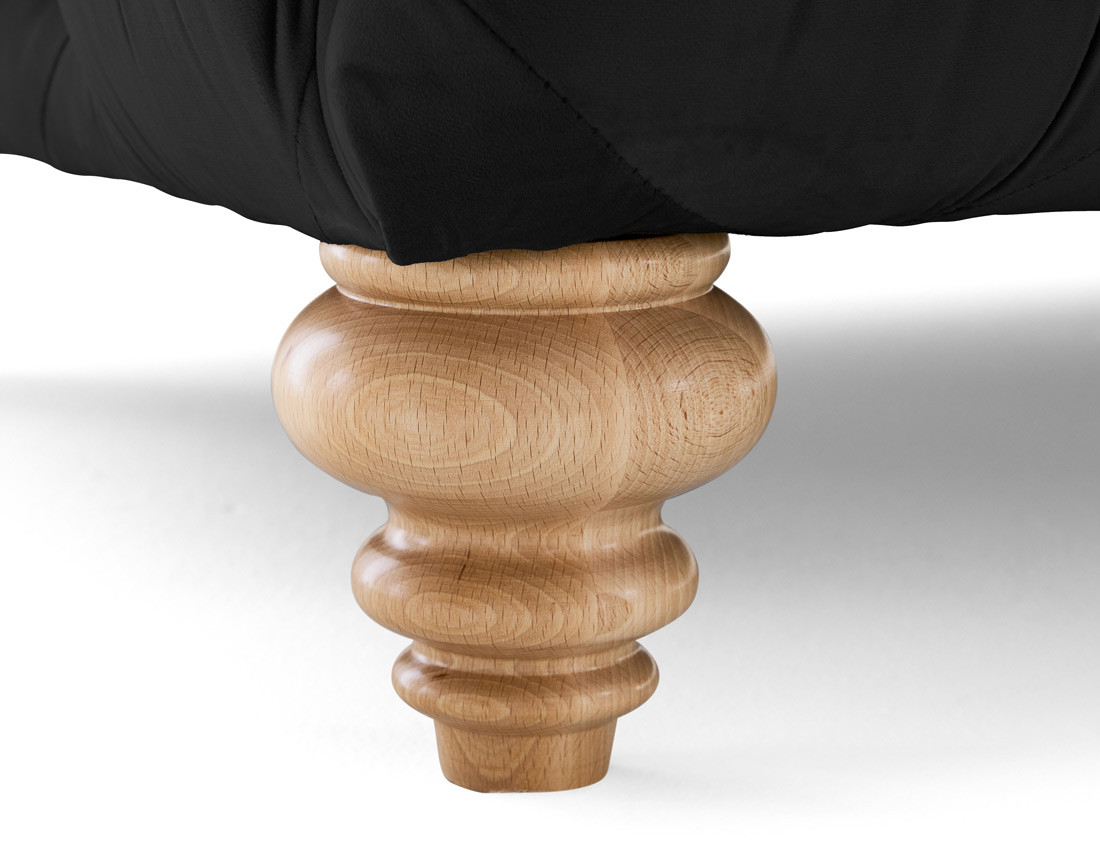 Canapé 2 places chesterfield en velours pieds bois Walter Canapé 2 places chesterfield en velours pieds bois Walter