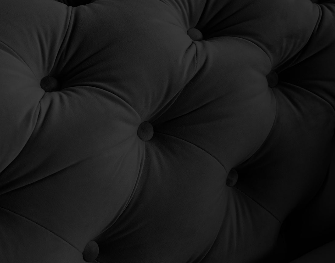 Canapé 2 places chesterfield en velours pieds bois Walter Canapé 2 places chesterfield en velours pieds bois Walter