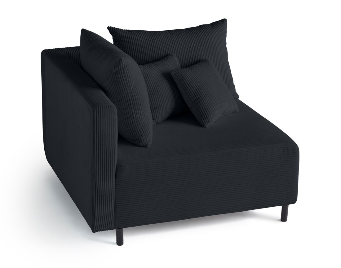 Module d'assise d'angle réversible en velours côtelé Edinburg - gauche Module d'assise d'angle réversible en velours côtelé Edinburg - gauche