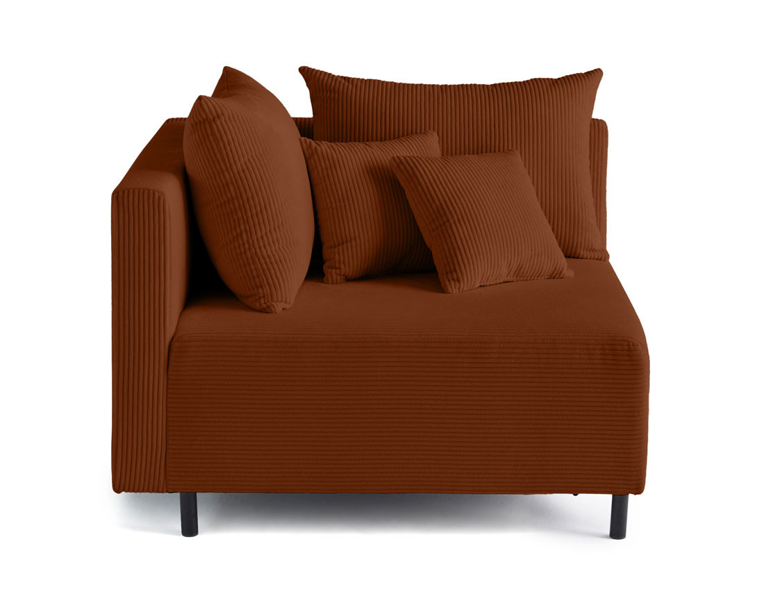 Module d'assise d'angle réversible en velours côtelé Edinburg - gauche