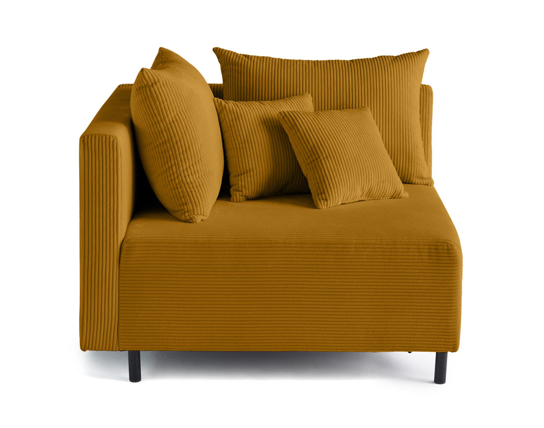 Module d'assise d'angle réversible en velours côtelé Edinburg - gauche