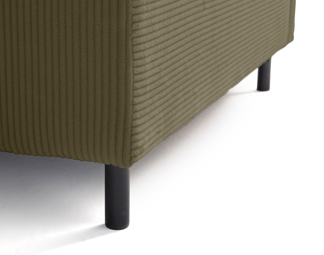 Module d'assise d'angle réversible en velours côtelé Edinburg - gauche