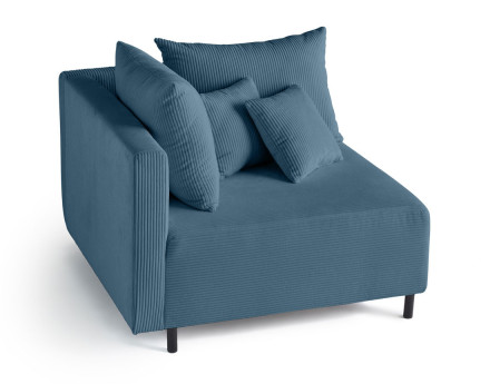 Module d'assise d'angle réversible en velours côtelé Edinburg - gauche