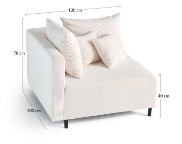 Module d'assise d'angle réversible gauche Edinburg - Best Mobilier