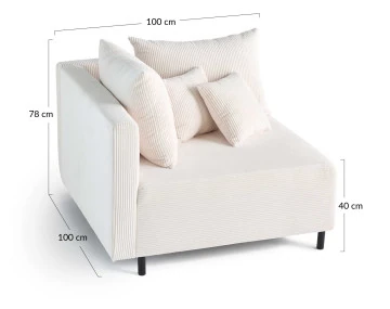 Module d'assise d'angle réversible gauche Edinburg - Best Mobilier
