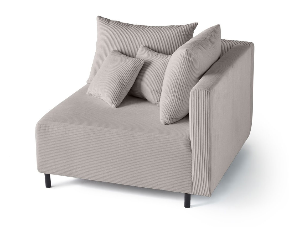 Module d'assise d'angle réversible en velours côtelé Edinburg - droit