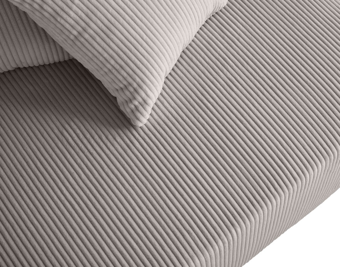 Module d'assise d'angle réversible en velours côtelé Edinburg - droit