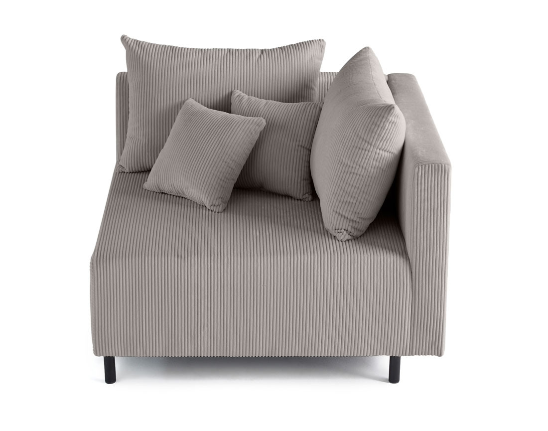 Module d'assise d'angle réversible en velours côtelé Edinburg - droit