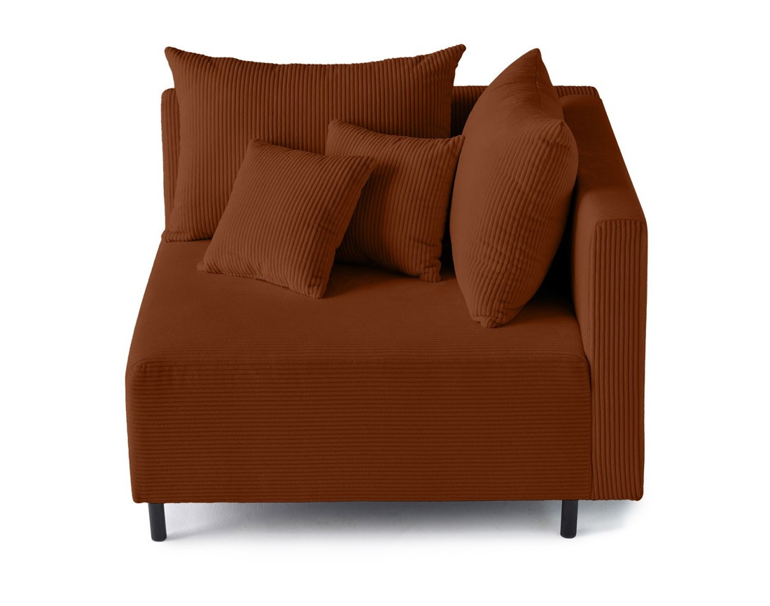 Module d'assise d'angle réversible en velours côtelé Edinburg - droit