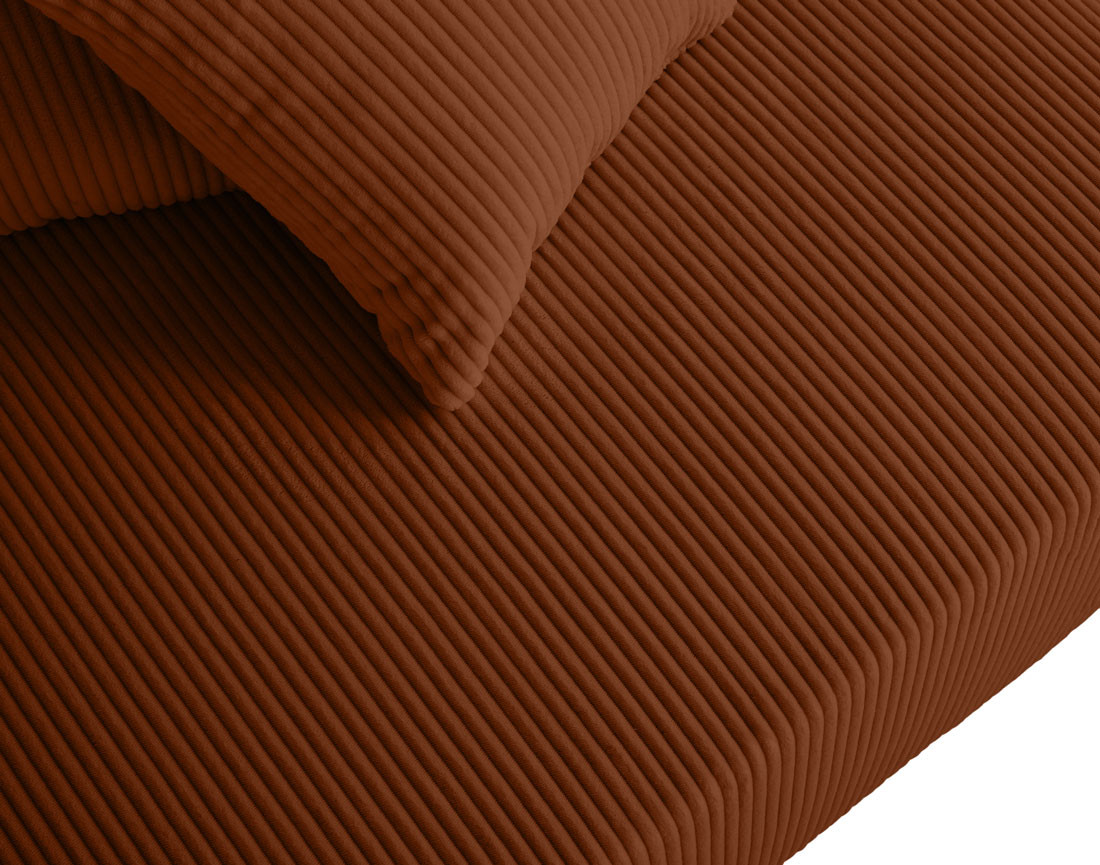 Module d'assise d'angle réversible en velours côtelé Edinburg - droit