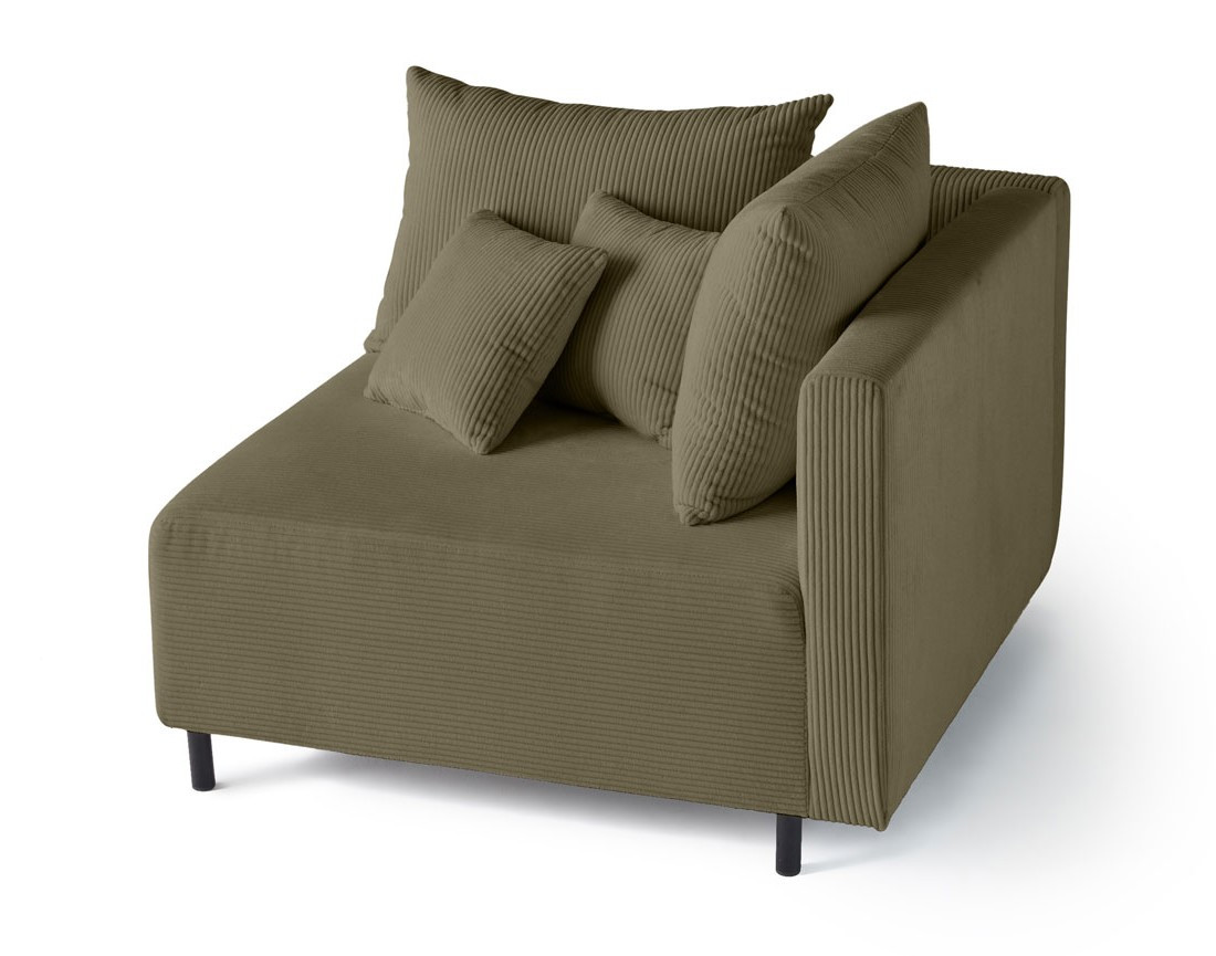 Module d'assise d'angle réversible en velours côtelé Edinburg - droit