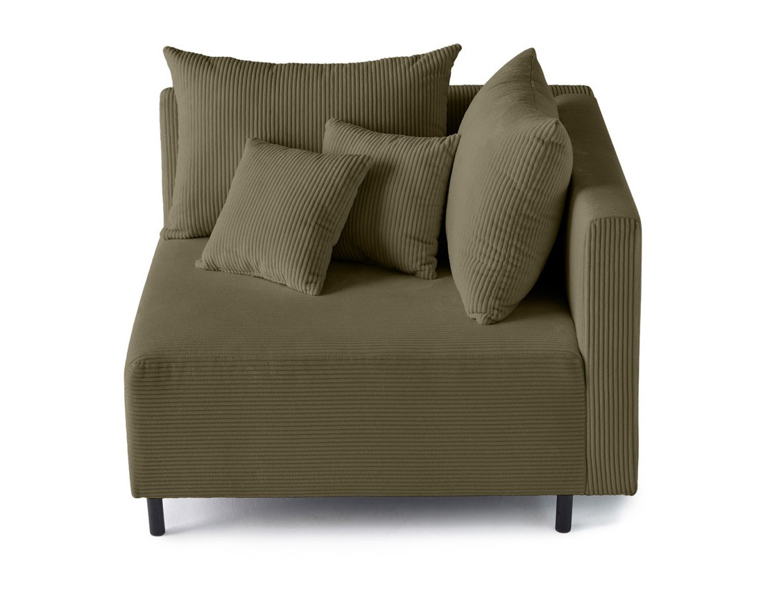 Module d'assise d'angle réversible en velours côtelé Edinburg - droit