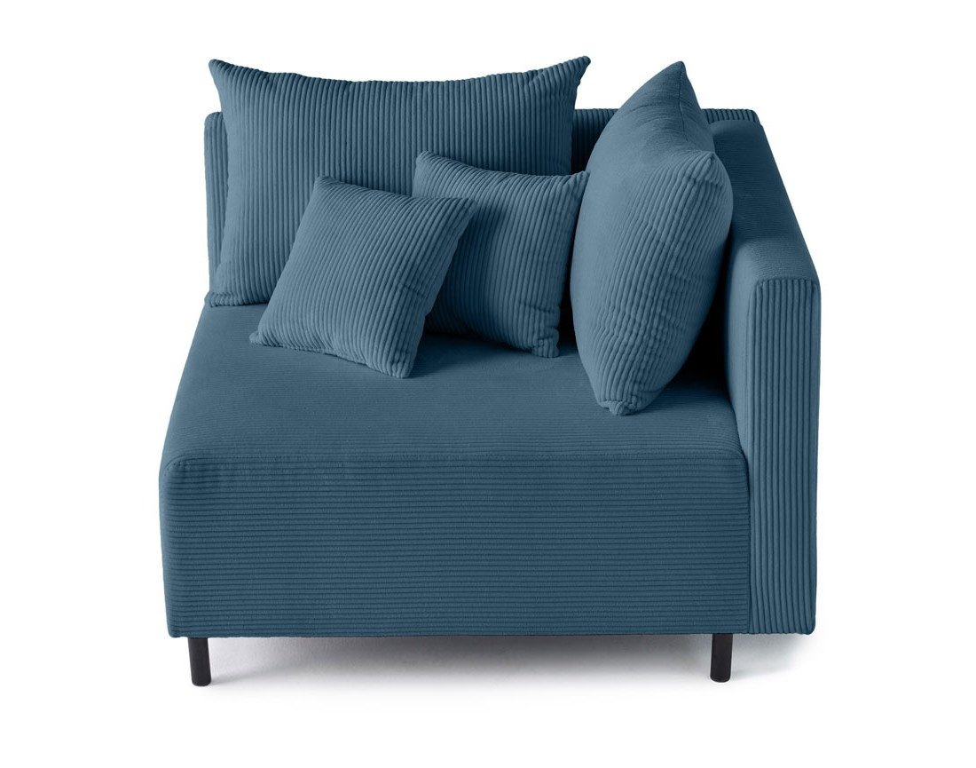 Module d'assise d'angle réversible en velours côtelé Edinburg - droit