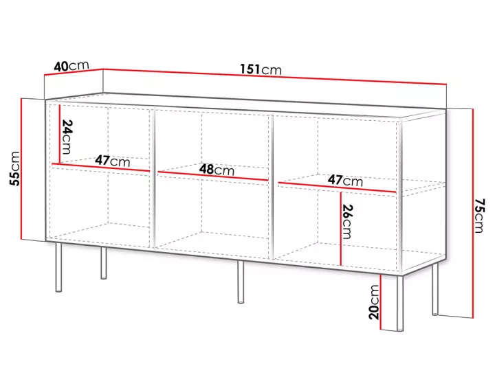 Buffet bas 150 cm Lavaggi