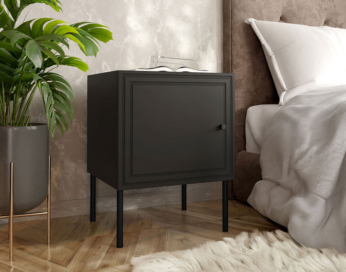 Table de chevet noir 45 cm Lavaggi