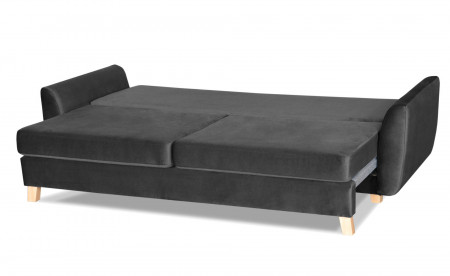 Mark - Canapé droit 3 places convertible - avec coffre de rangement - Velours Mark - Canapé droit 3 places convertible - avec coffre de rangement - Velours