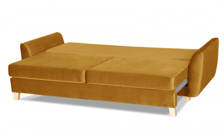 Mark - Canapé droit 3 places convertible - avec coffre de rangement - Velours Mark - Canapé droit 3 places convertible - avec coffre de rangement - Velours