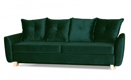 Mark - Canapé droit 3 places convertible - avec coffre de rangement - Velours Mark - Canapé droit 3 places convertible - avec coffre de rangement - Velours
