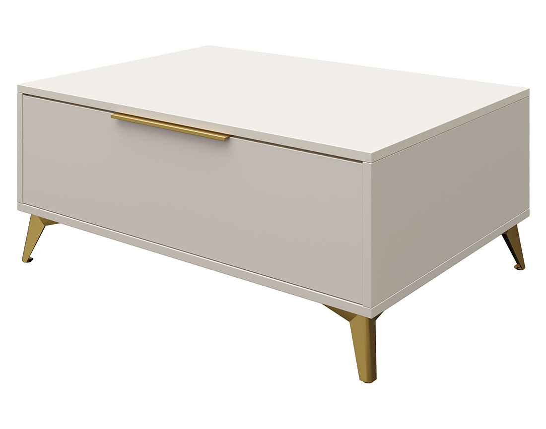 Table basse beige 1 tiroir 104 cm Boccioni