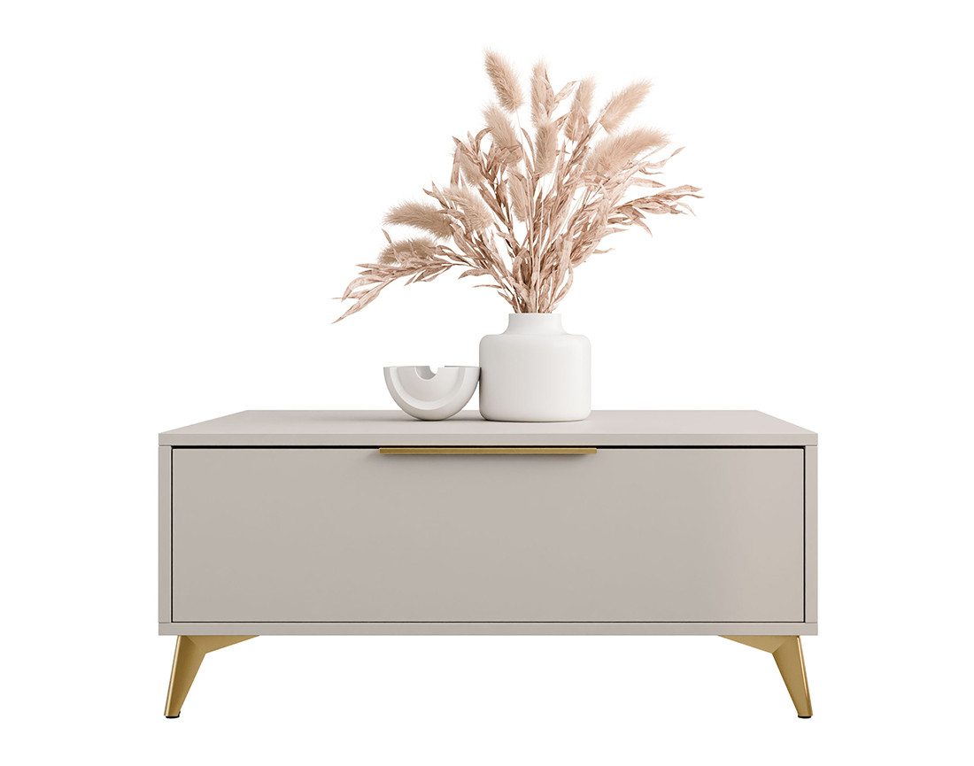 Table basse beige 1 tiroir 104 cm Boccioni
