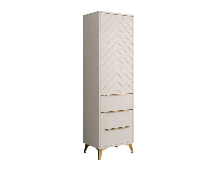 Buffet haut beige 3 tiroirs et 1 porte 54x180 cm Boccioni