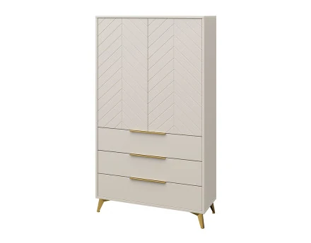 Buffet haut beige 3 tiroirs et 2 portes 104x180 cm Boccioni
