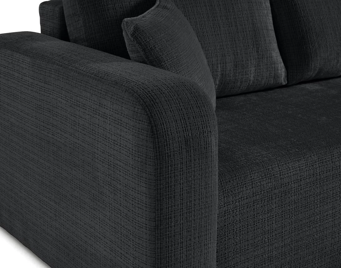 Canapé d'angle réversible 4 places convertible avec coffre en velours texturé Miro