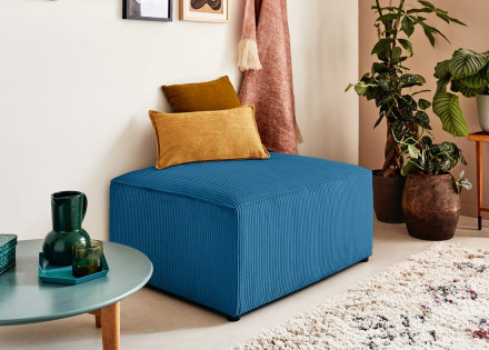 Pouf en velours côtelé Topaze