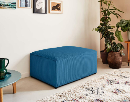 Pouf en velours côtelé Topaze