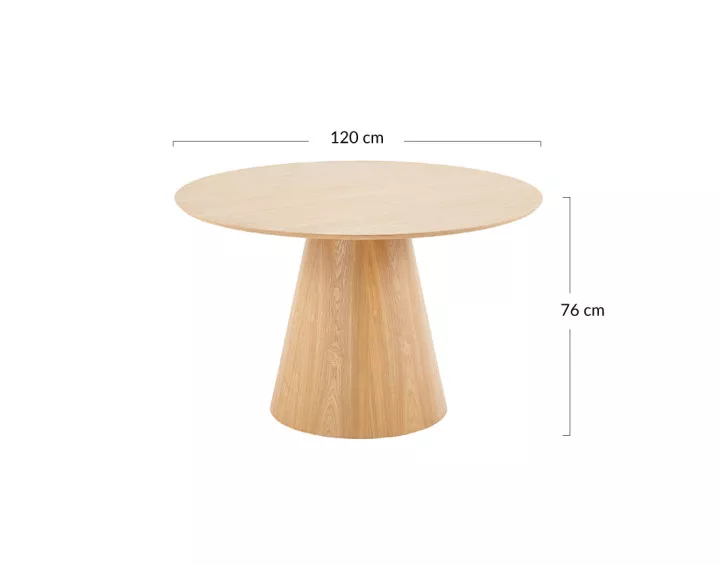 Table à manger ronde bois 120 cm 4 à 6 personnes Toledo