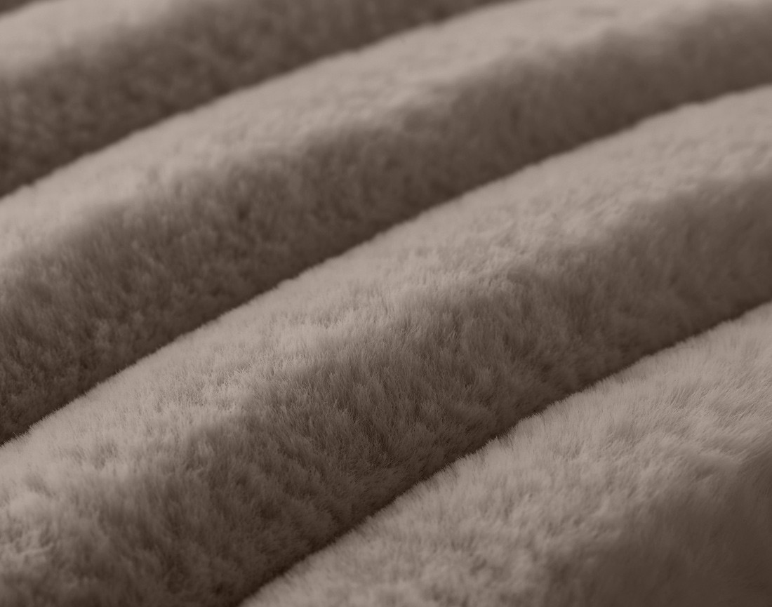 Coussin en fausse fourrure côtelé 40x40 cm Sierra