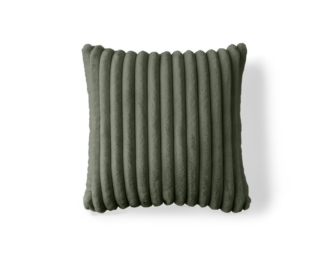 Coussin en fausse fourrure côtelé 50x50 cm Sierra