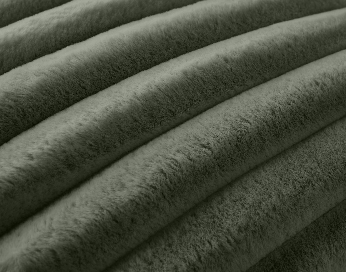 Coussin en fausse fourrure côtelé 50x50 cm Sierra