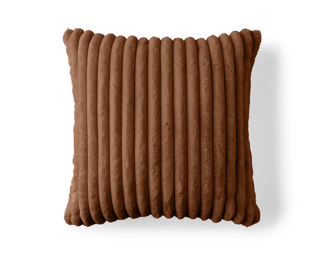 Coussin en fausse fourrure côtelé 60x60 cm Sierra