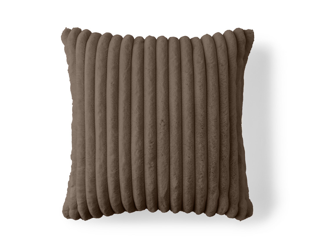 Coussin en fausse fourrure côtelé 60x60 cm Sierra