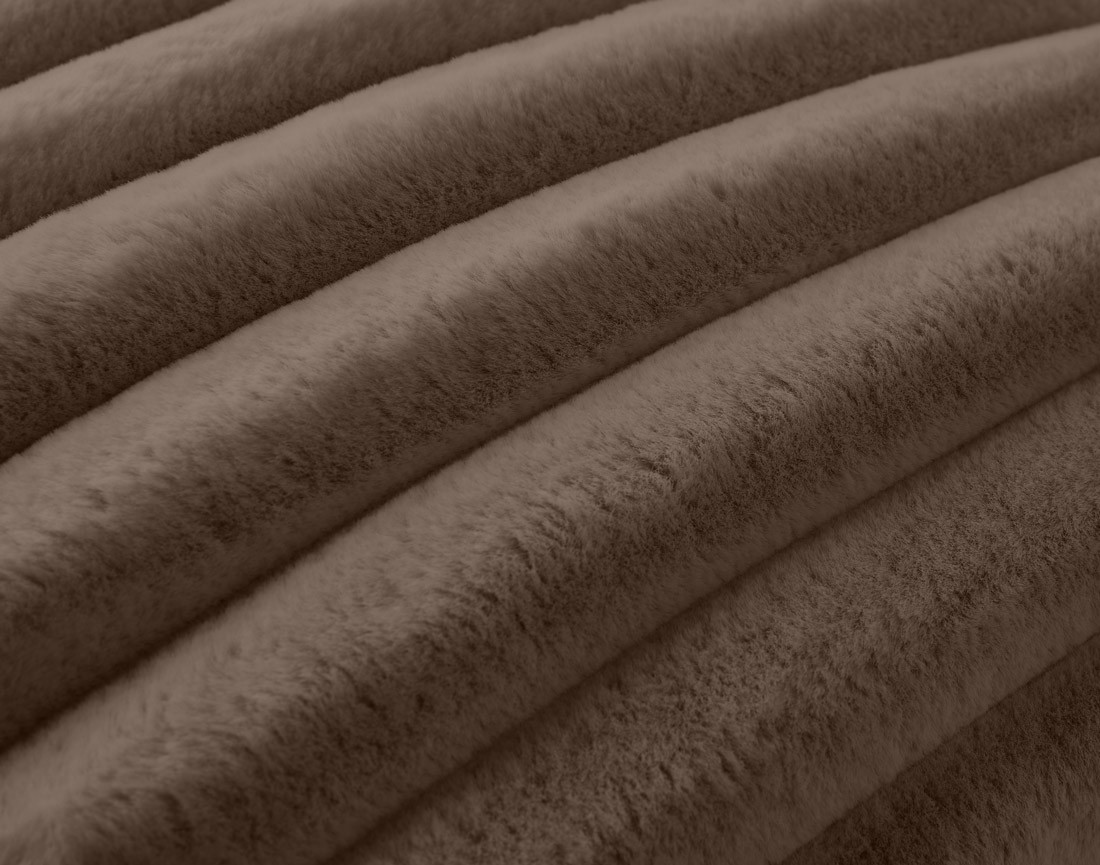 Coussin en fausse fourrure côtelé 60x60 cm Sierra