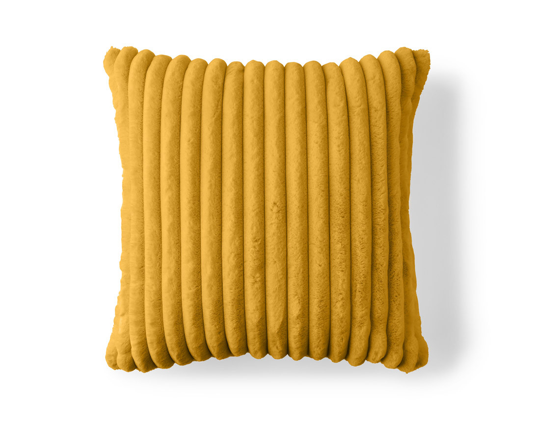 Coussin en fausse fourrure côtelé 60x60 cm Sierra