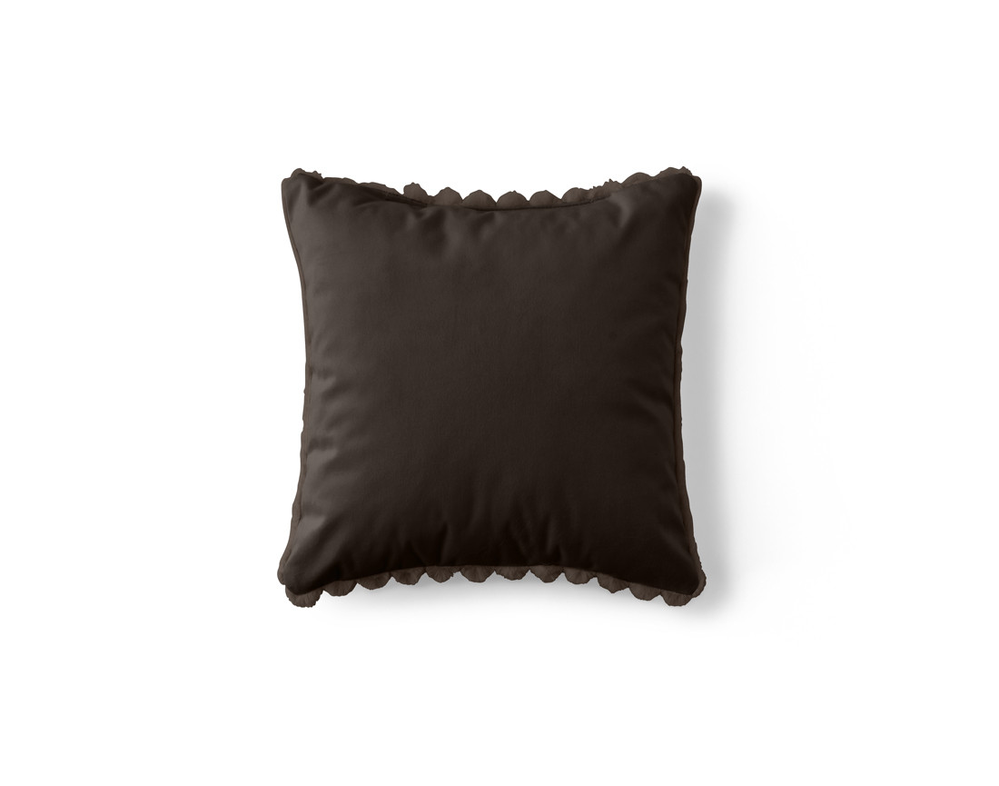 Coussin en fausse fourrure côtelé et velours 40x40 cm Pampelune