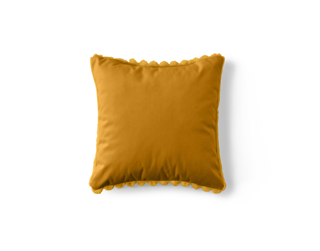 Coussin en fausse fourrure côtelé et velours 40x40 cm Pampelune