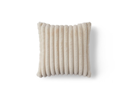 Coussin en fausse fourrure côtelé et velours 40x40 cm Pampelune